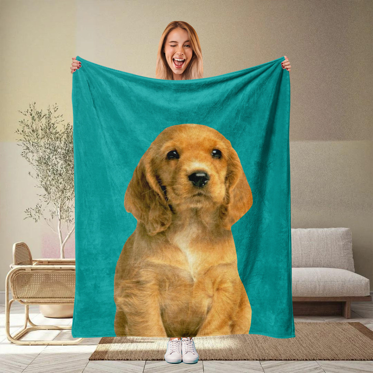 Custom Blanket with Family Photos - Personalized Decor