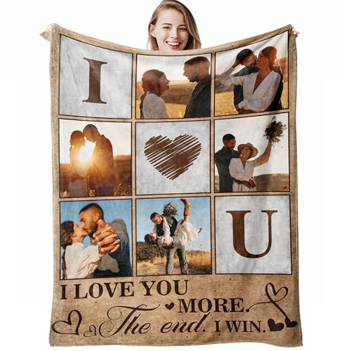 Personalized Picture Keepsake Throw - Custom Blanket for Relationship Gifts