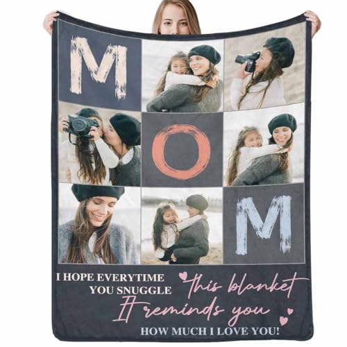 Custom Photo Gift Blanket - Personalized Fleece Throw for Romantic Celebrations