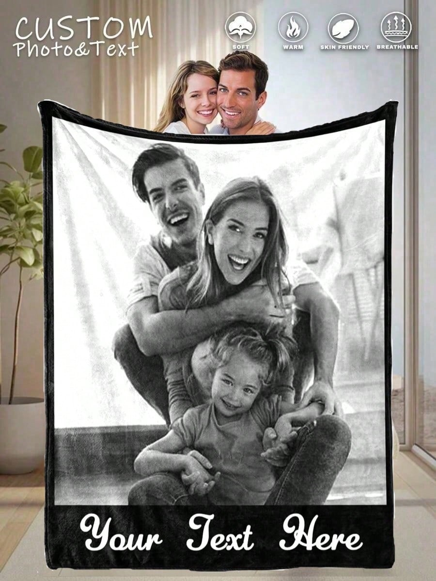 Personalized Photo Throw - Soft Blanket for Family and Pet Lovers