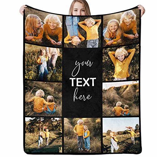Custom Memory Throw for Couples - Personalized Blanket with Favorite Photos