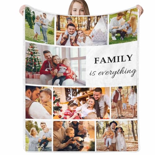 Custom Romantic Photo Throw - Personalized Blanket for Couples