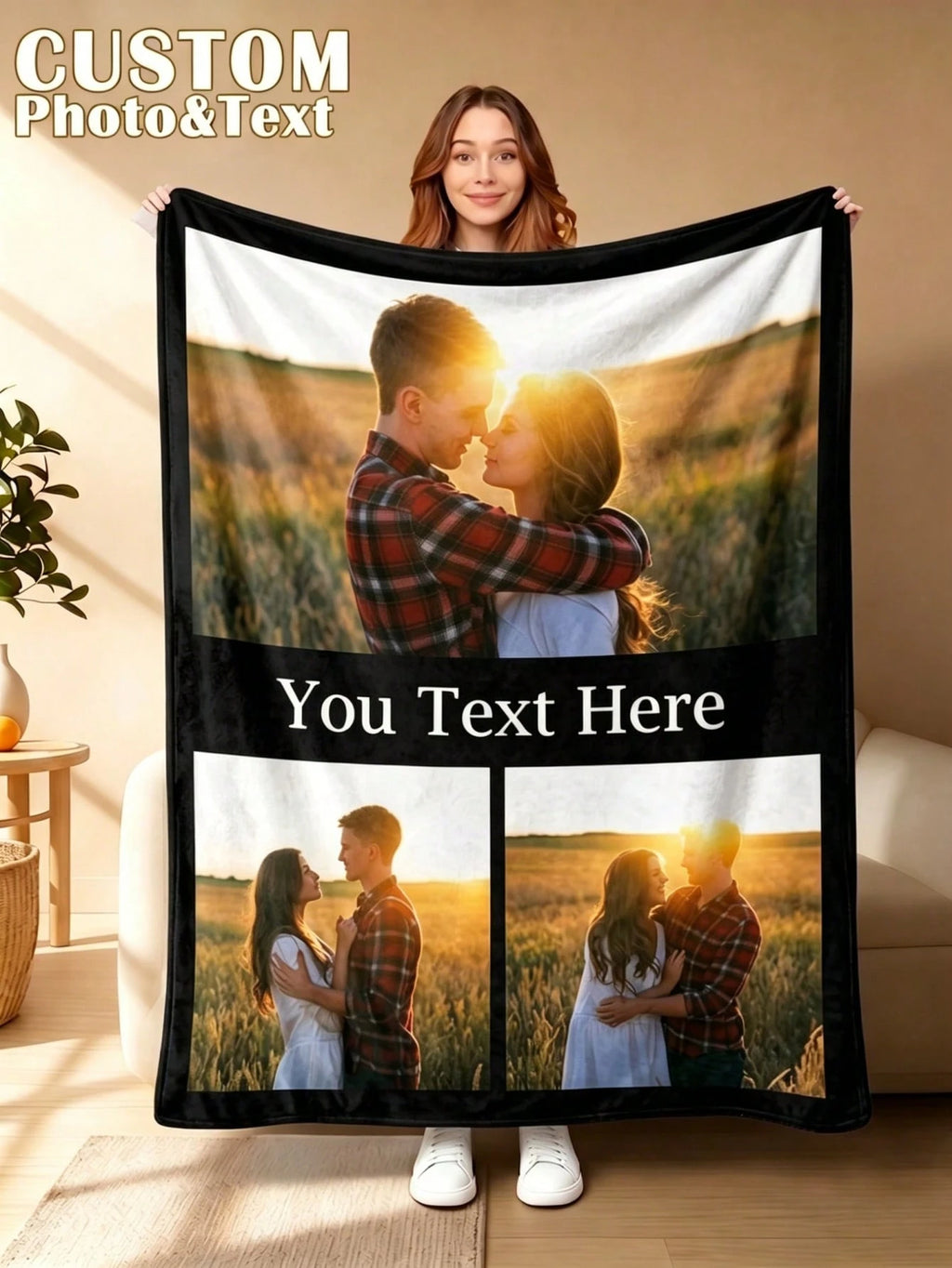 Personalized Memory Blanket - Photo Print Gift for Home
