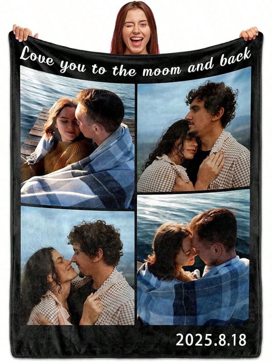 Custom Photo Flannel Throw - Unique Gift for Special Moments