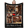 Family Photo Blanket - Soft Personalized Throw for Pets and Loved Ones