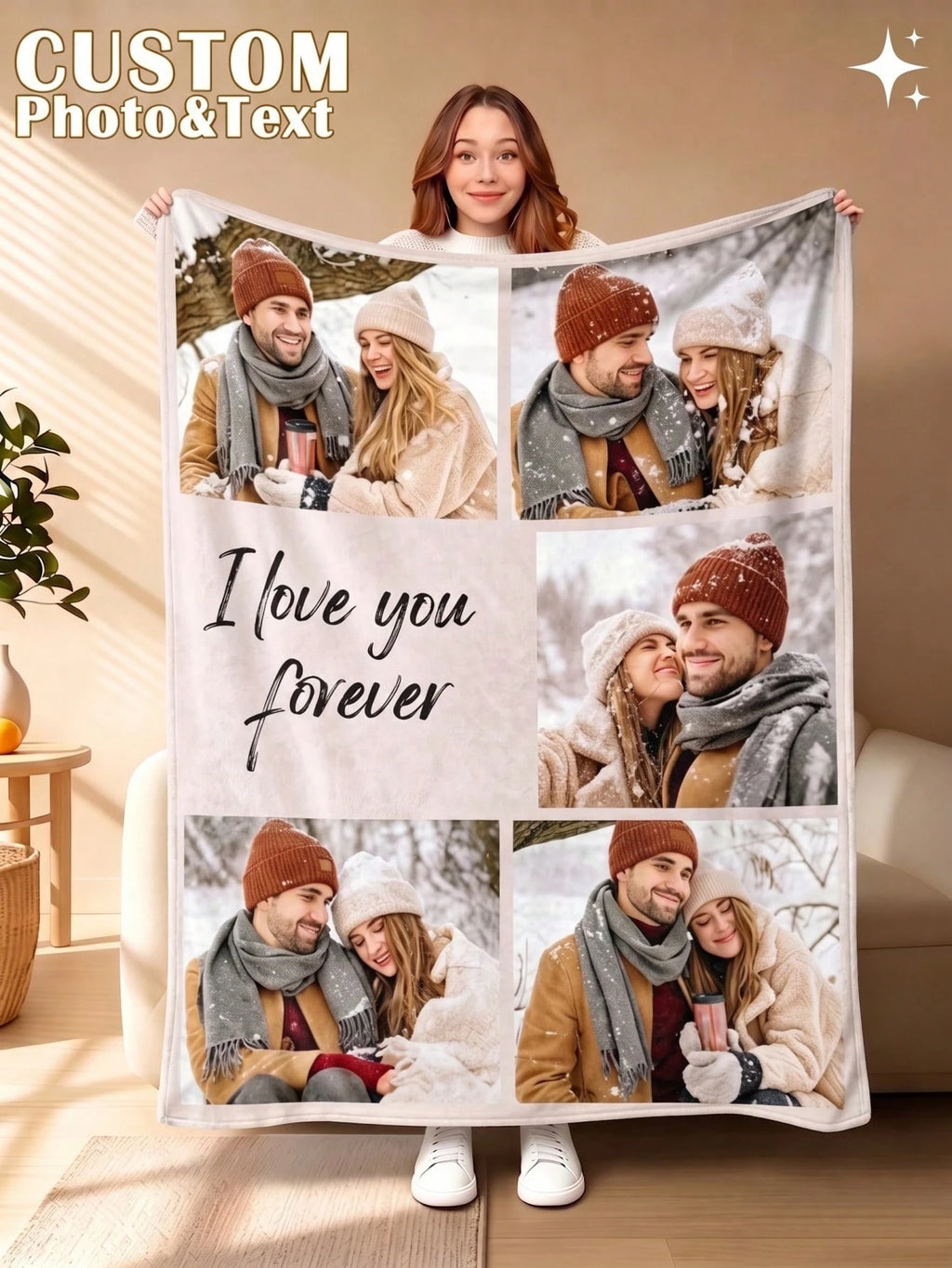 Personalized Photo Flannel Throw - Decorative and Functional