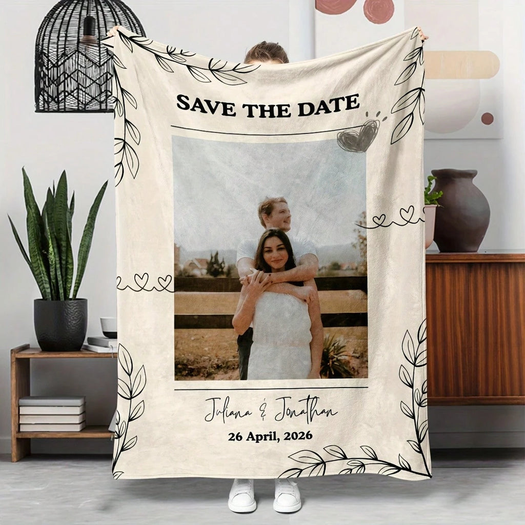 Custom Picture Throw Blanket - Personalized Gift for Couples
