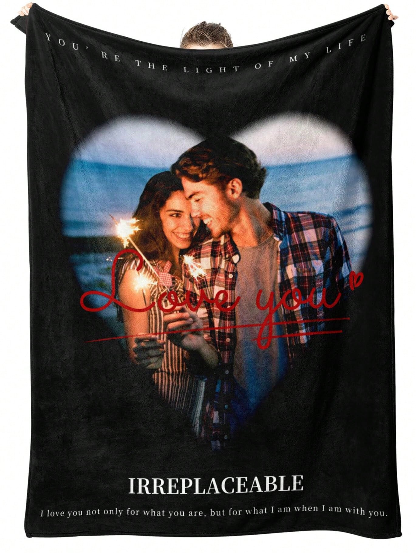 Custom Picture Flannel Blanket - Personalized Decorative Throw