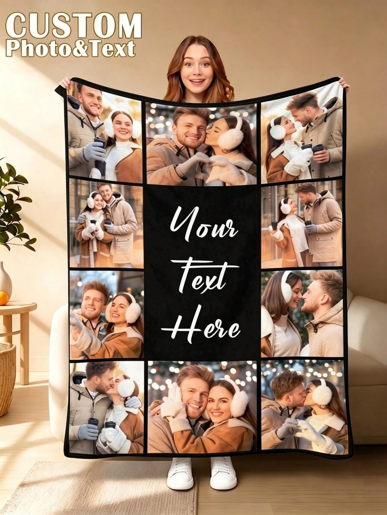 Personalized Memory Blanket - Custom Photo Home Accent
