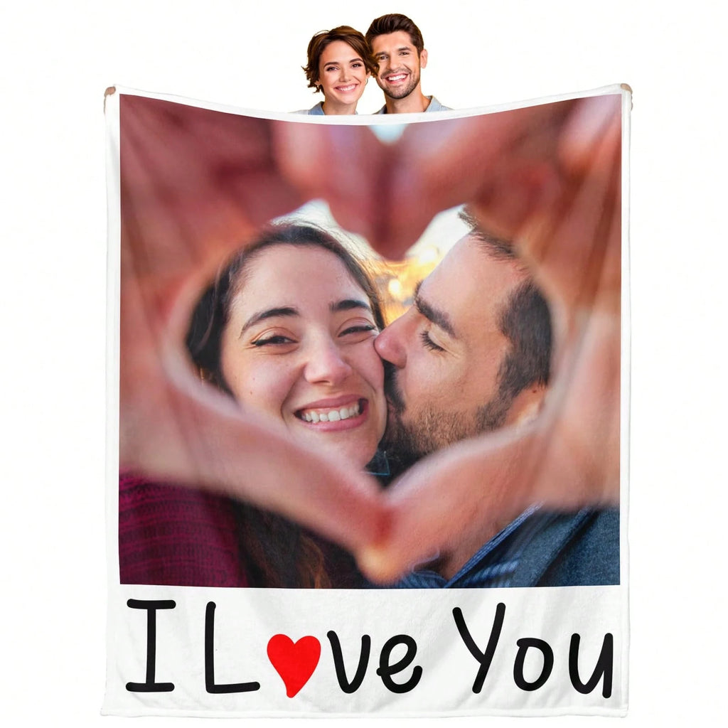 Personalized Photo Blanket - Cozy Throw for Couples and Anniversary Gifts