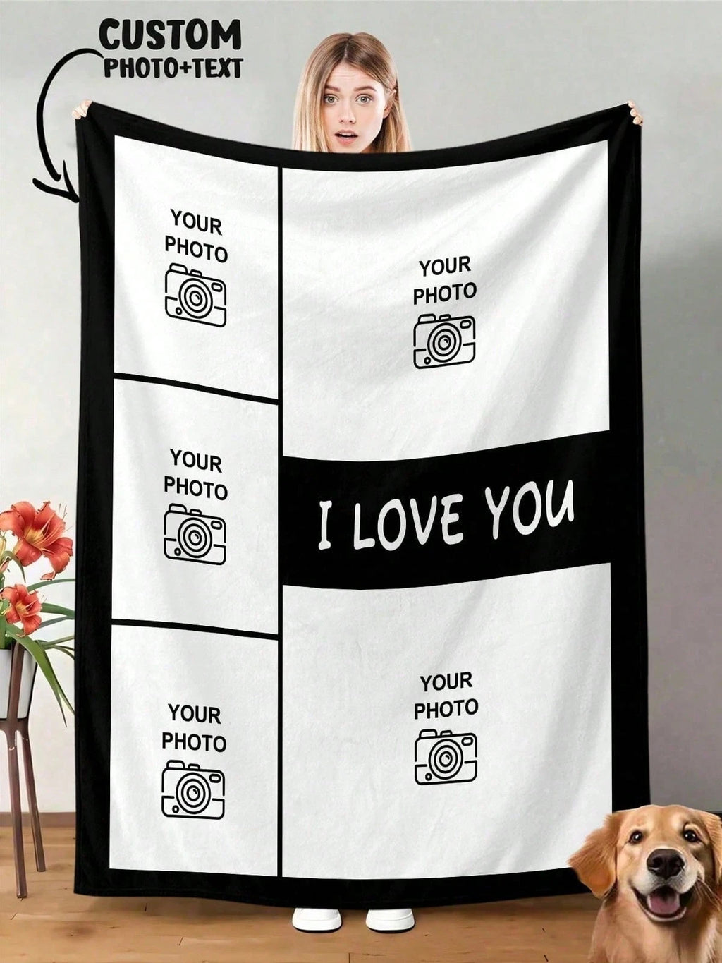 Personalized Photo Throw - Cozy Blanket for Family Gatherings