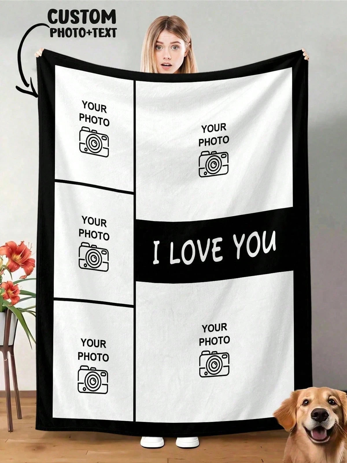 Personalized Photo Throw - Cozy Blanket for Family Gatherings
