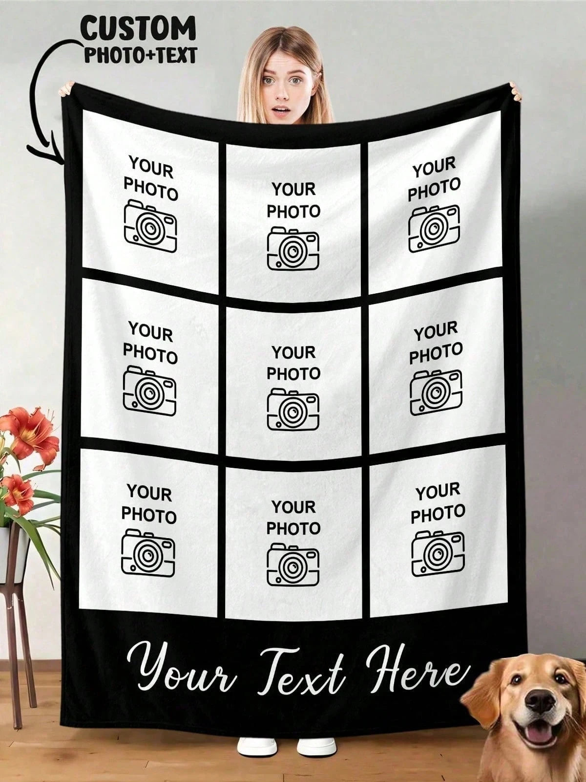Personalized Blanket with Photos - Soft Home Decor Accent