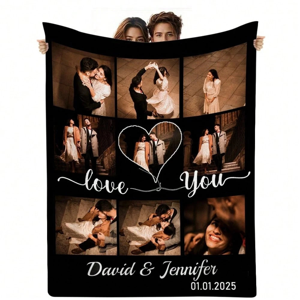 Custom Picture Throw Blanket - Cozy Personalized Family Gift