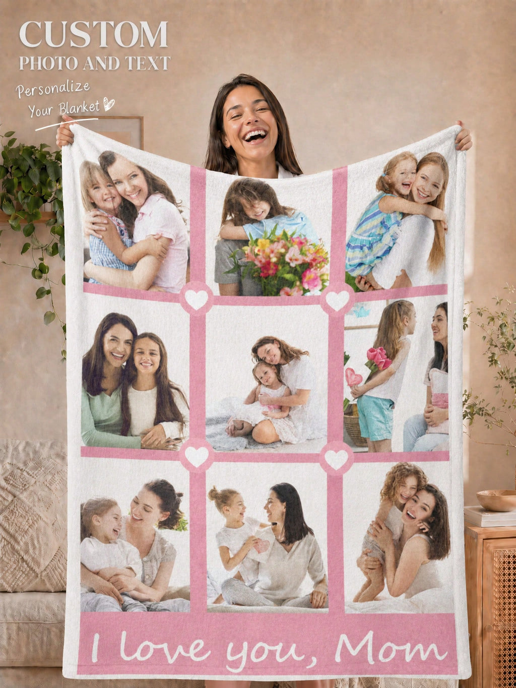 Personalized Blanket with Photos - Thoughtful Family Gift