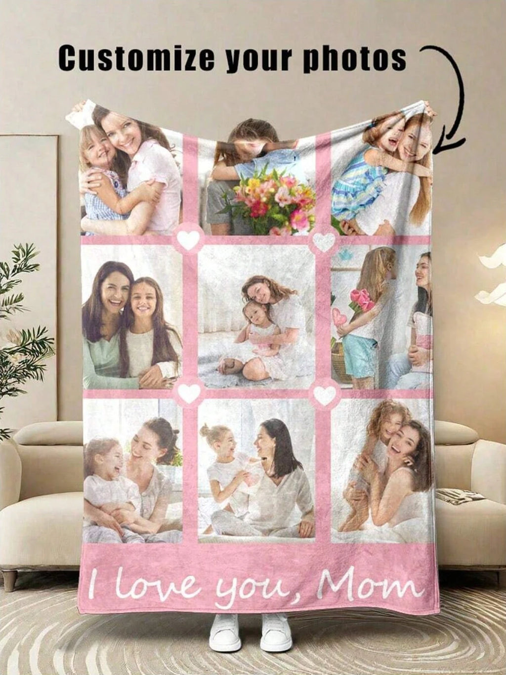 Custom Photo Blanket - Personalized Gift for Family Memories