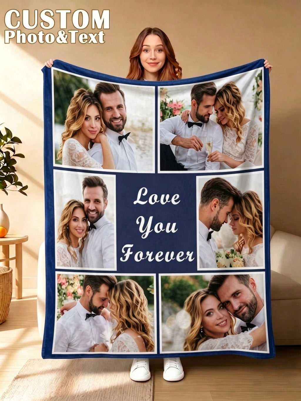 Custom Printed Photo Blanket - Warm Decorative Home Accent