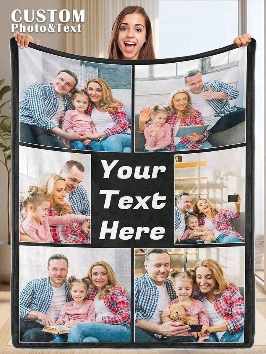 Personalized Family Keepsake Blanket - Flannel Photo Print
