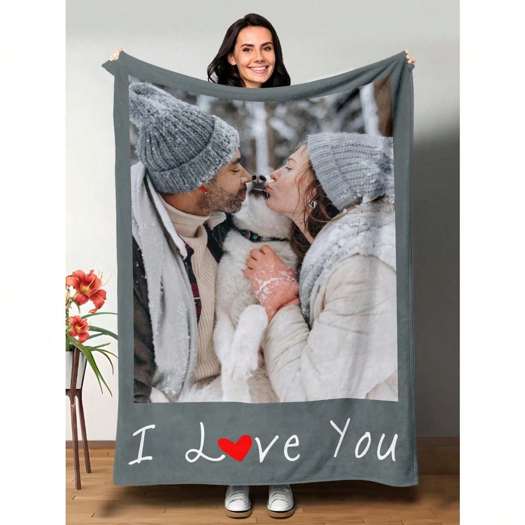 Custom Picture Flannel Throw - Comfortable Family Gift