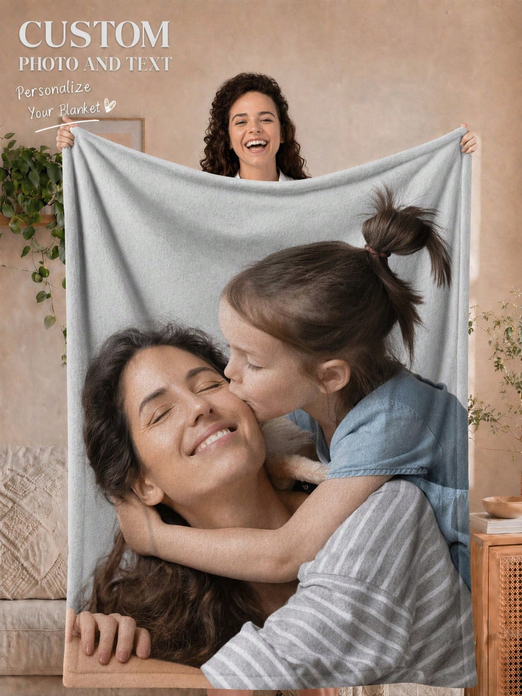 Personalized Photo Blanket - Soft Custom 8 Photos Collage Throw for Special Moments