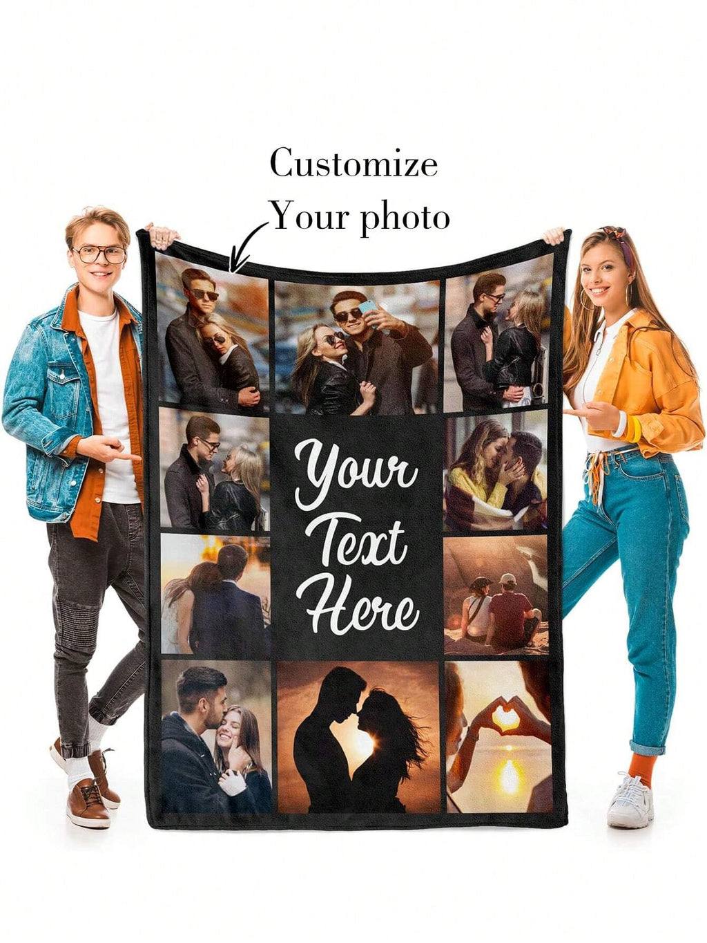 Personalized Photo Blanket - Custom Picture Throw for Bed and Home Decor