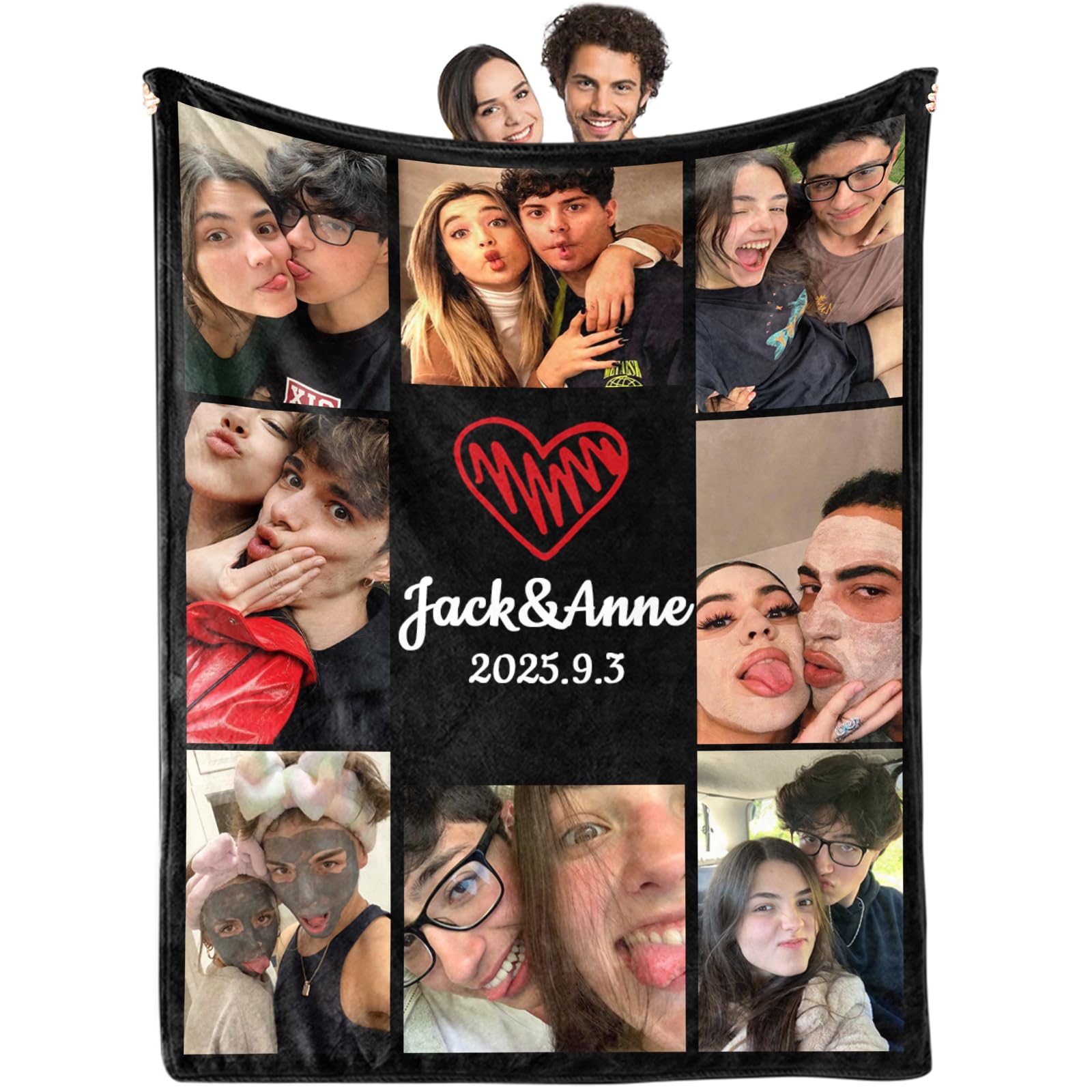 Custom Romantic Keepsake Throw - Personalized Wedding Memory Blanket