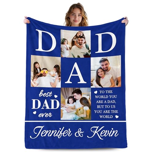 Custom Photo Memory Blanket - Personalized Flannel Gift for Parents and Kids