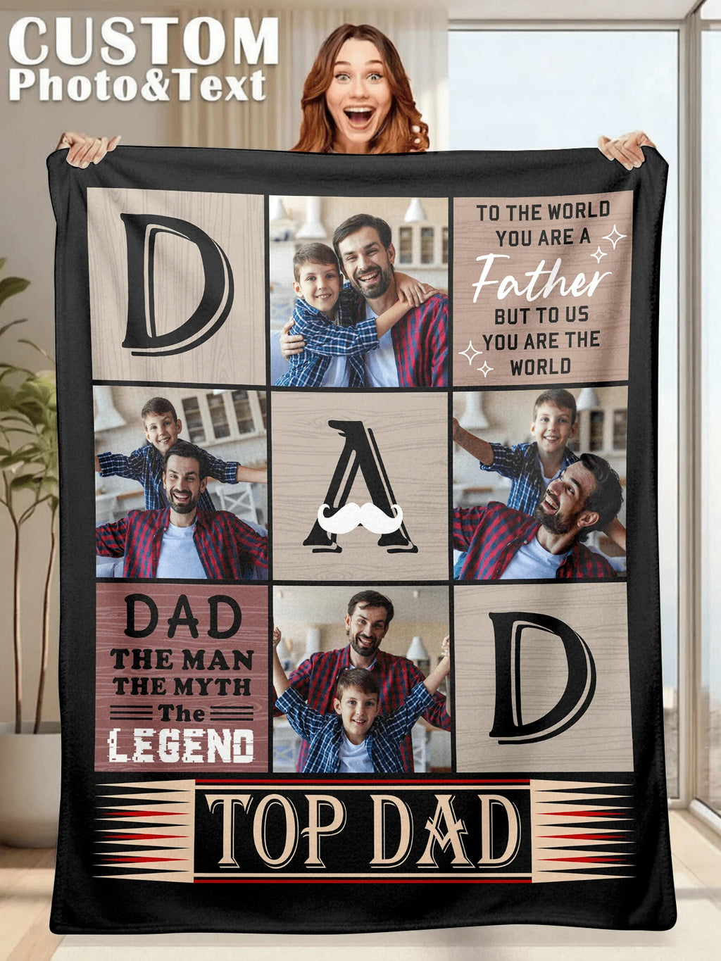 Custom Picture Throw Blanket - Personalized Family Comfort