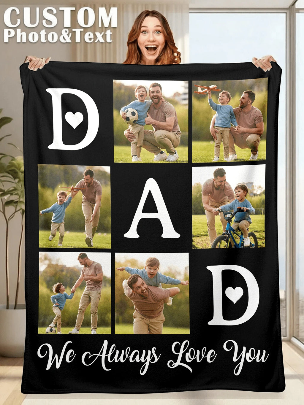 Custom Family Blanket - Personalized Photos on Flannel