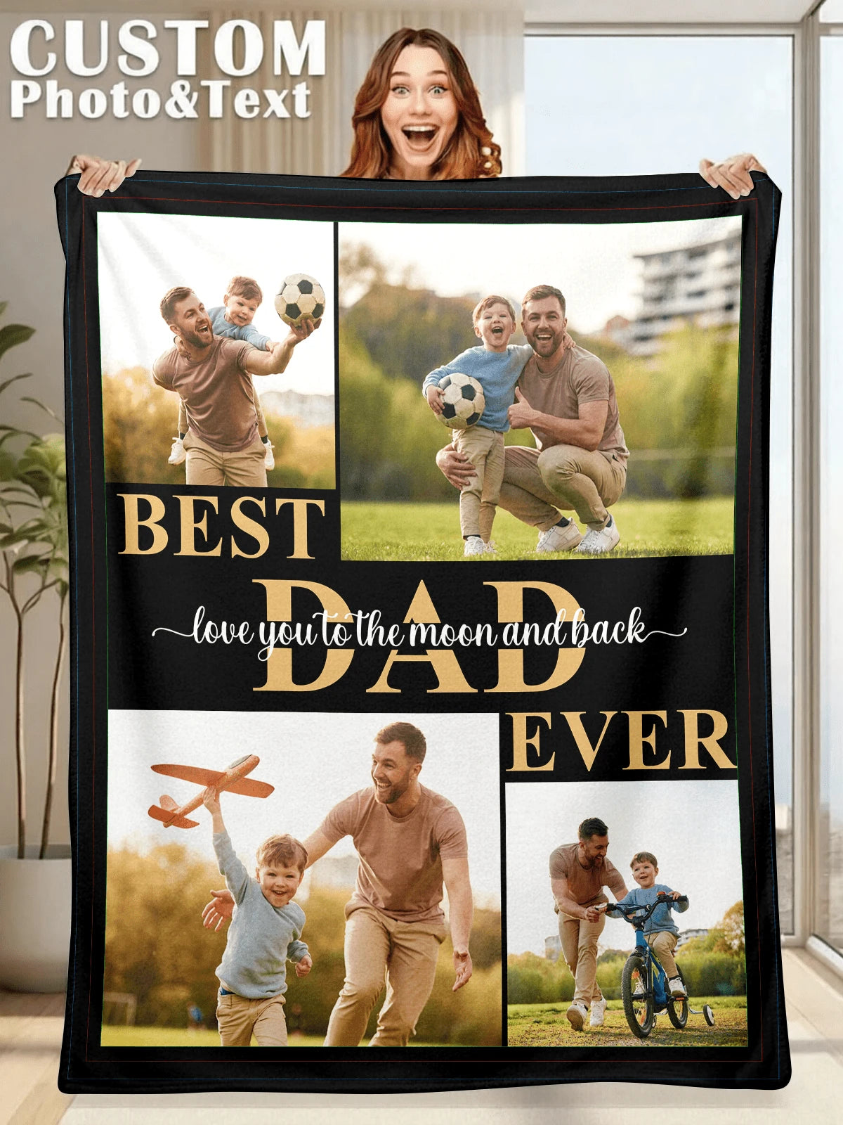 Custom Flannel Throw - Personalized Picture Gift for Family