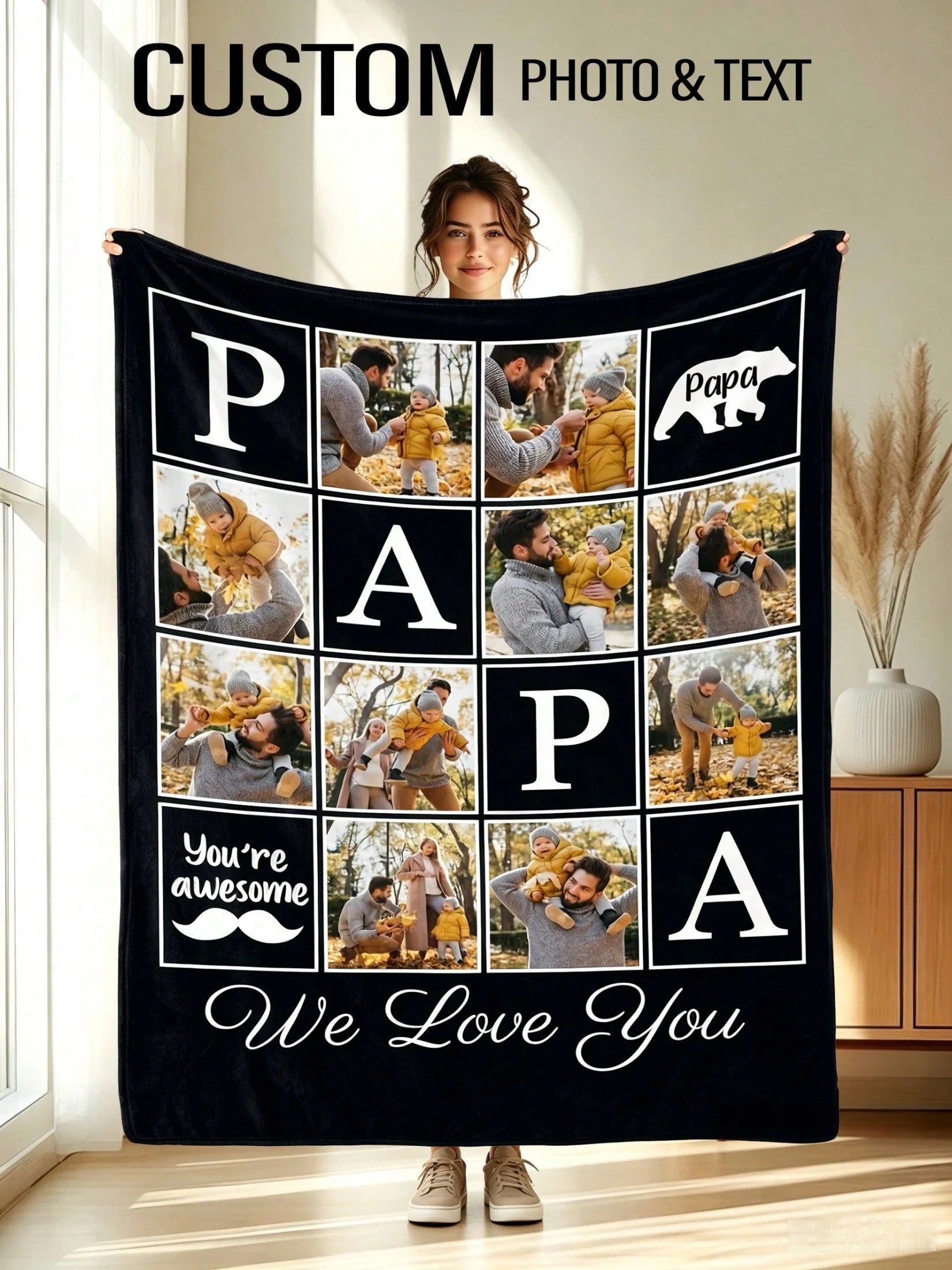 Custom Family Picture Throw - Meaningful Home Decor Gift