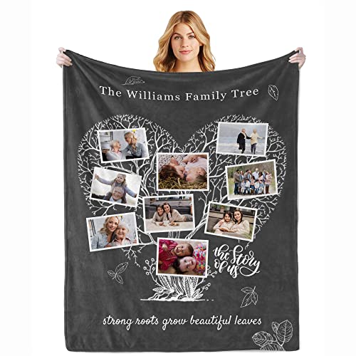 Custom Keepsake Throw Blanket - Personalized Family Photos and Text