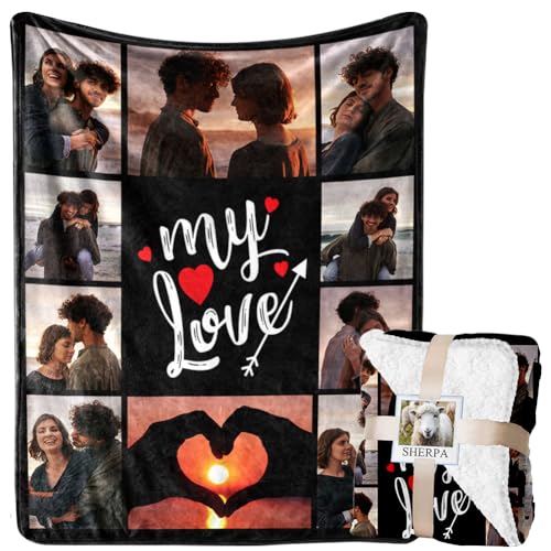 Custom Couple Keepsake Throw - Personalized Pictures for Romantic Gifts
