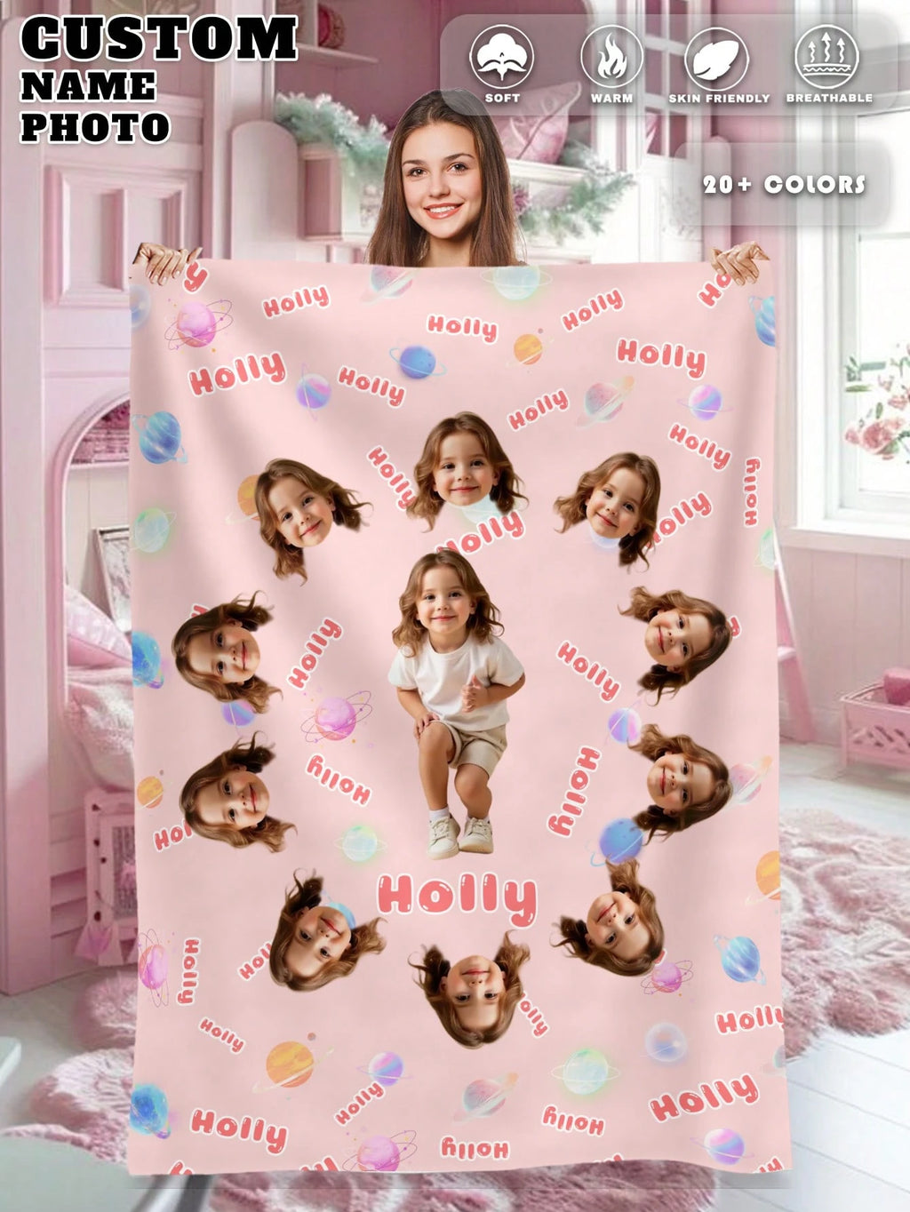 Custom Photo Blanket - Personalized Throw for Couples, Family and Cherished Moments