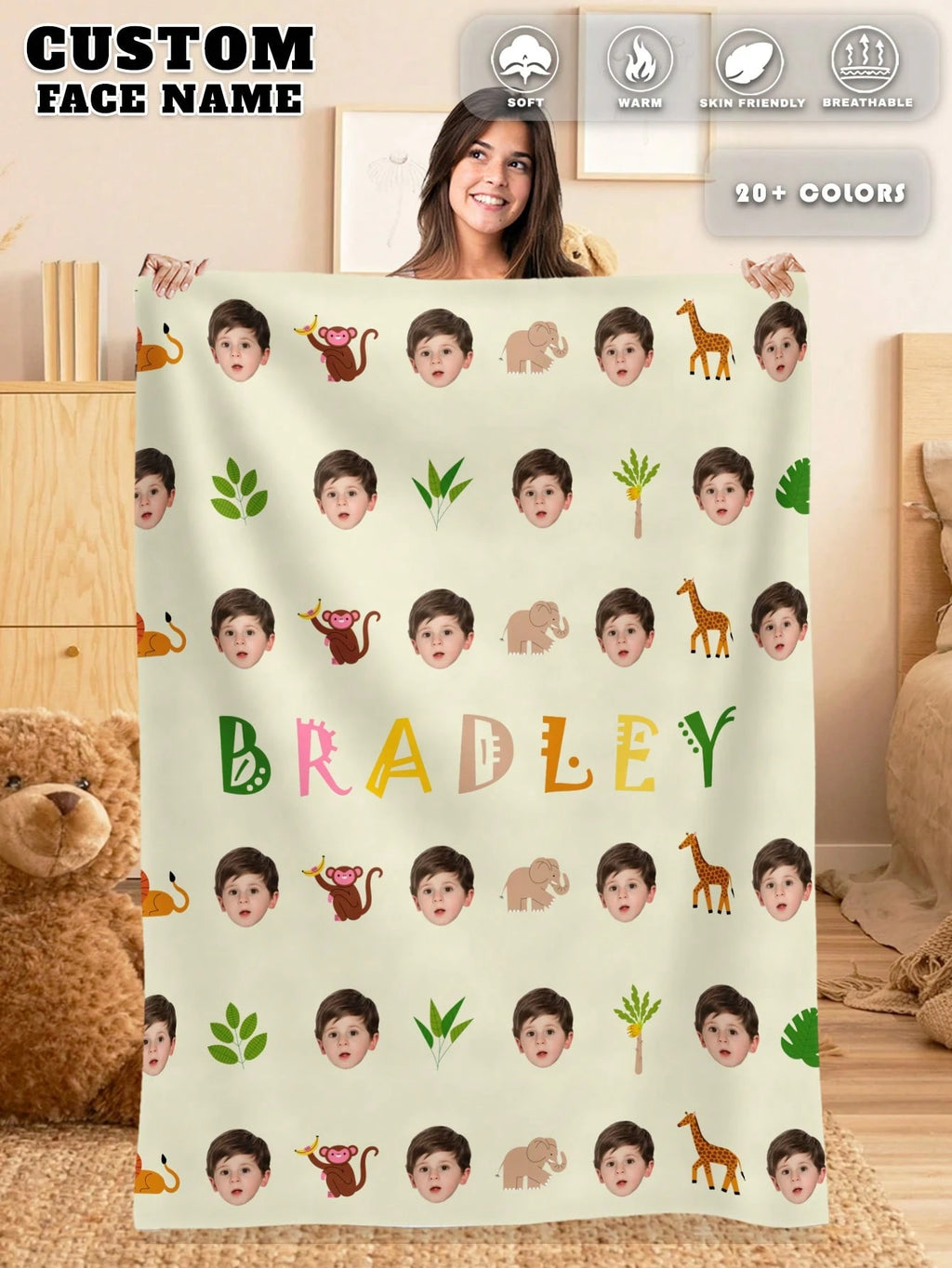 Personalized Photo Blanket - Soft Custom Throw for Cherished Love Moments