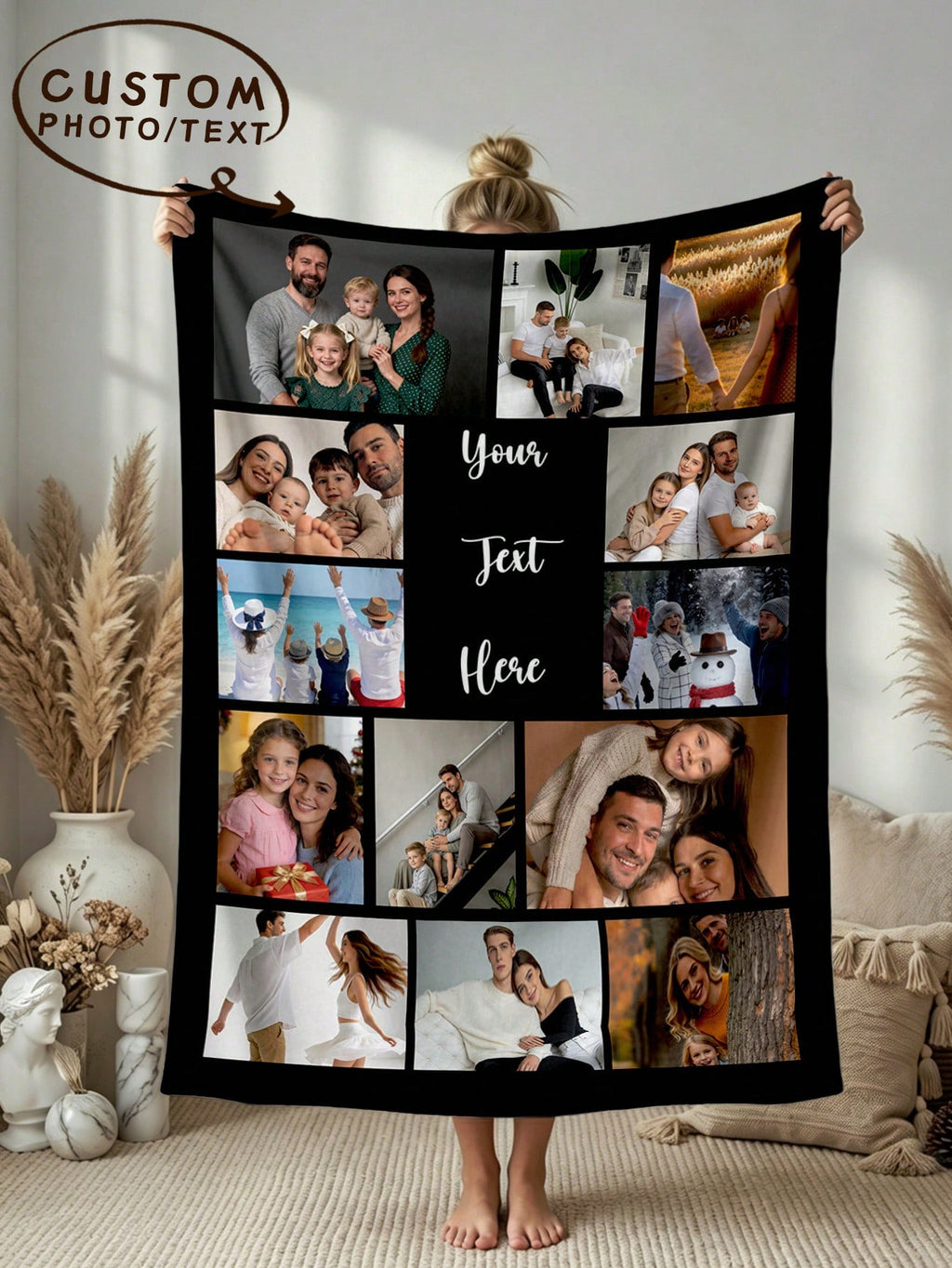Custom Flannel Photo Blanket - Soft Cozy Throw for Family, Couples and Home Moments
