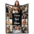 Custom Personalized Throw - Flannel Blanket with Picture and Text Design