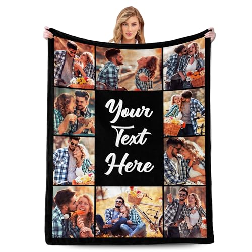 Custom Blanket Gift for Mom - Personalized Pictures and Love
