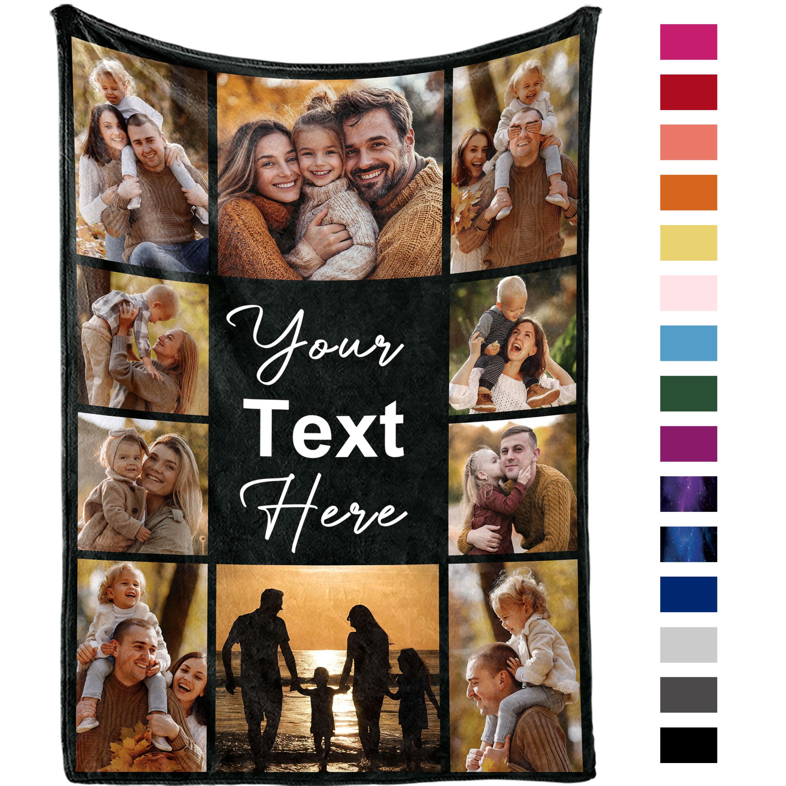 Personalized Memory Blanket - Custom Picture Throw for Meaningful Gift Giving