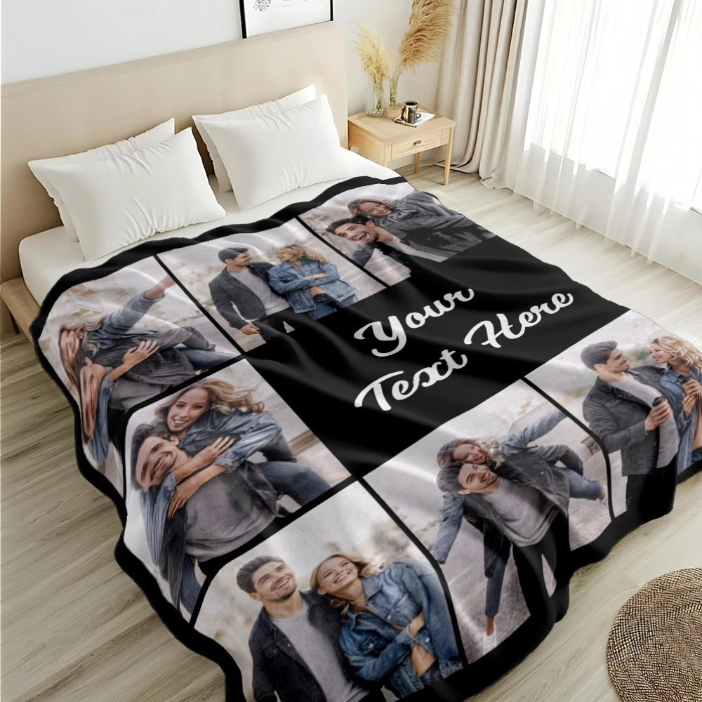 Custom Photo Comfort Blanket - Personalized Fleece Throw for Lounging
